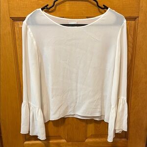 Aritzia Babaton Elegant Cream Blouse with Flared Sleeves